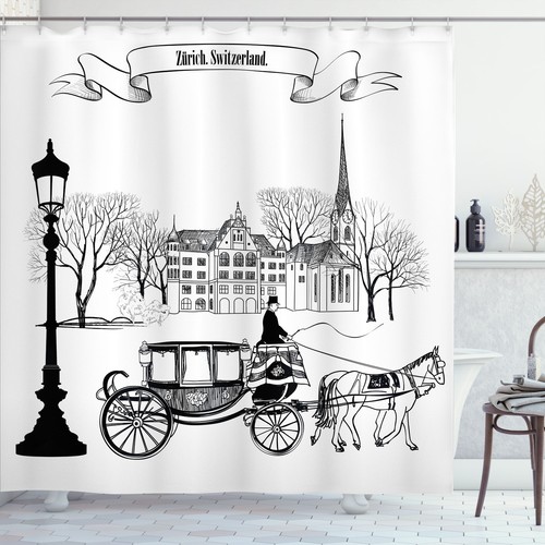 Sketch shower curtain street - shower,