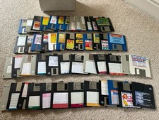 Job lot of 50x 3.5" inch floppy disks discs mixture of sizes PC Games & Magazine