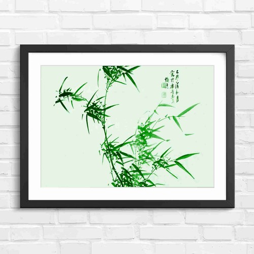 Chinese ink bamboo art green - ink,