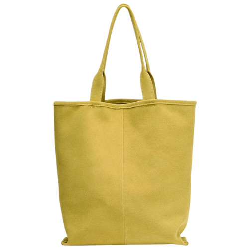 Zara light yellow suede tote - zara,