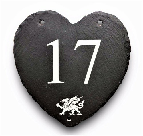 Engraved slate heart house - engraved,