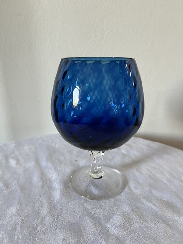 Retro blue vase with clear - vase,