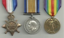 1915 STAR TRIO GORDON 5TH BN CHESHIRE REGT WOUNDED 1915