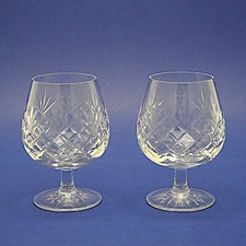 Two Edinburgh Crystal Tay Pattern Brandy Balloons/Glasses - 12.5cm/4.9" High