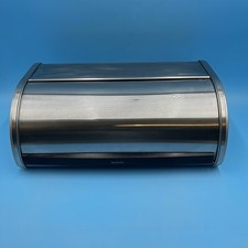 Brabantia Chrome Silver Bread Bin Roll Top Kitchen 17.5x9x6.5"