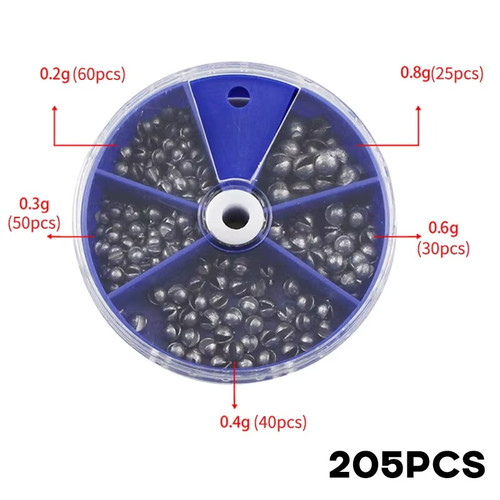 205pcs lead fishing sinkers - 205pcs,