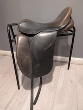 18 Inch Brown Leather Ideal Jessica Dressage Saddle Medium  Wide Width
