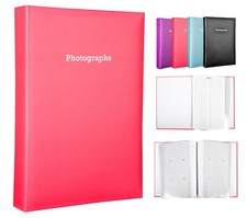 Large Pink Memo Slip In Photo Album Holds 300 6 x 4 Photos (10x15cm)