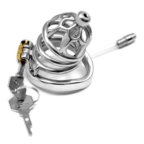 Metal chastity cage - chastity, lock
