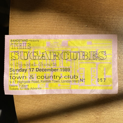 The sugercubes ticket stub - sugercubes,