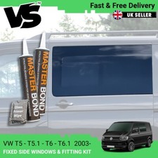 VW Transporter T5-T6.1 03-22 PAIR Fixed Privacy Side Windows & Fitting Kit
