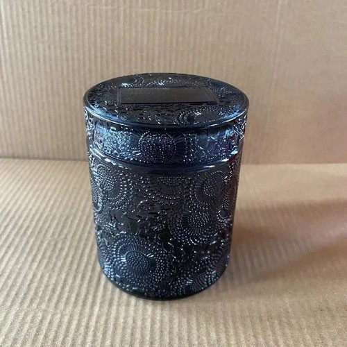 Empty grey glass candle - glass, jars