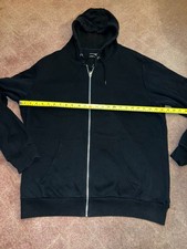 Mens Black Hooded Zip Up