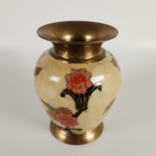 Vintage brass enamel - brass,