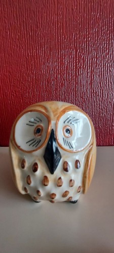Glazed porcelain owl - glazed,