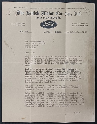 India 1932 the british motor - british,