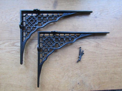 Rustic iron shelf brackets