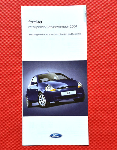2001 ford price list - ford, ka