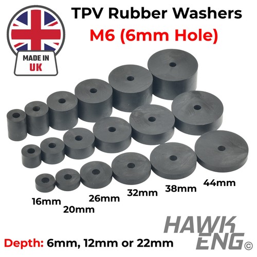 Rubber spacers - m6, (6mm)