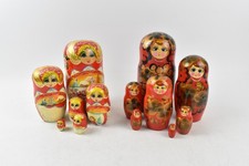 2 x Large Matryoshka Russian Stacking Dolls, Hand painted, 8 Inches Tall