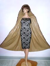 Real Fur Leather Reversible Coat Jacket Hood Beige Sable Mink Hue 8- 10 - 12 / M