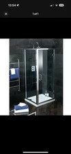 Bathstore Atlas Hinged Shower Door - 900mm 8mm Glass + Side Enclosure 6mm + Tray