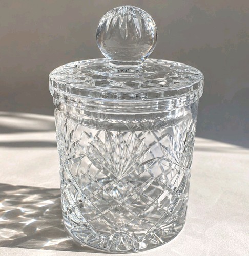 Large heavy cut crystal lidded - heavy,