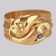 Antique Double Snake Ring 18ct