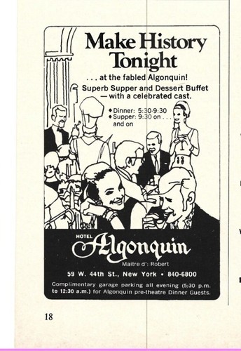 Hotel algonquin 1970s - hotel, supper