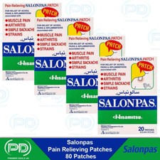 Salonpas Pain Relief Patches (White) Bundle of 80 (6.5x4.2cm) UK seller Genuine