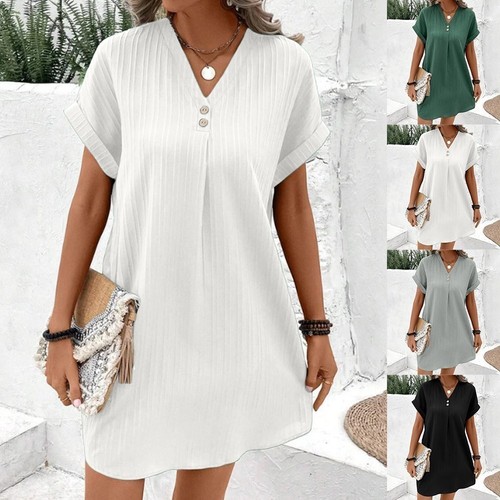 Womens neck buttons shirts - v-neck,