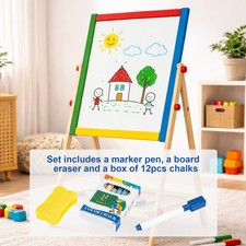 Kids Wooden Art Easel 2-in-1