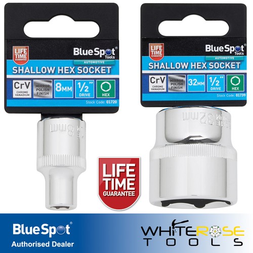 Bluespot shallow socket - socket, 1/2"