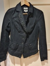 LADIES SIZE SMALL FIRETRAP BLACK SEAL JACKET WITH STUDDED LAPELS