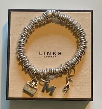Genuine Links London Sweetie Bracelet & 3 Charms Medium Size 925 Sterling Silver
