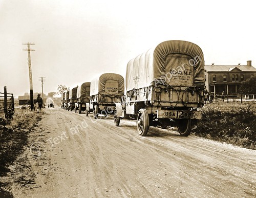 1918 army trucks - army, heading