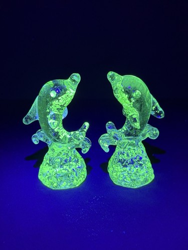 Glass dolphins pair - glass,