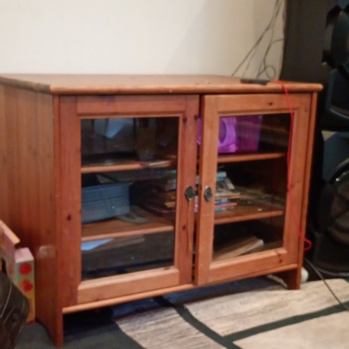 Solid pine glass - solid, cabinet