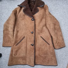 Vintage Womens Richard Draper UK16 Real Sheepskin Coat Jacket Made In England