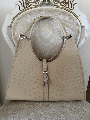 Gucci jackie ostrich bag - ostrich,
