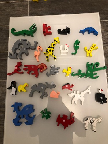 Wooden alphabet animal - wooden, &