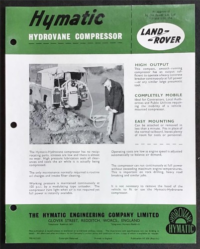 Land rover hymatic hydrovane - hymatic,