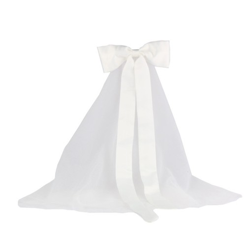 White bridal headpiece veil - white,
