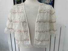 Women’s vintage 1960’s handmade frilled/embroidered bed jacket, fits Uk12-16