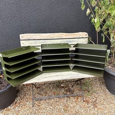 Vintage Original Military In/Out Industrial Desk Organisers - Military Green (3)