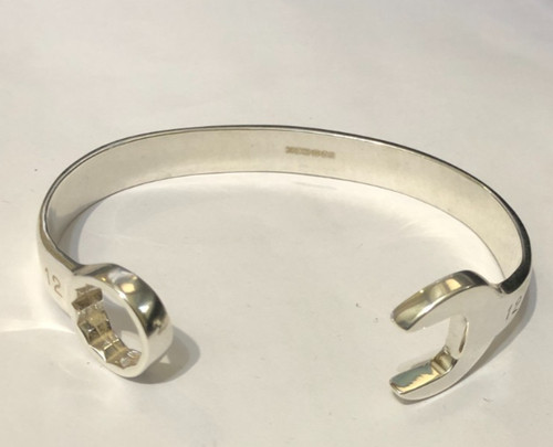 Silver spanner bangle 12mm - silver,