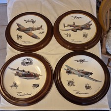 Royal Dolton Set of 4 Plates 'Legends of the Sky's In Mahogany effect Frames.