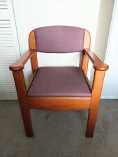 Discreet Sturdy Wooden Commode Chair with Padded Seat by Gordon Ellis & Co.