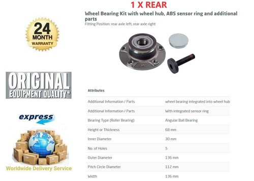 Rear axle wheel bearing - rear,