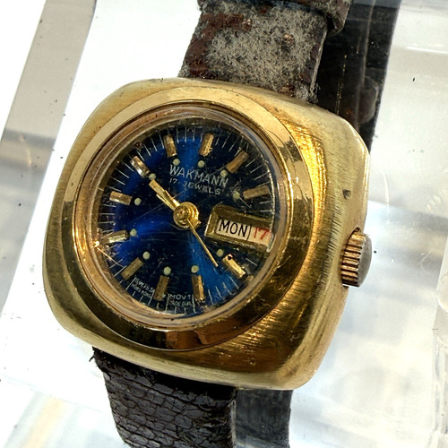 Vintage wakmann 17j blue dial - wakmann,